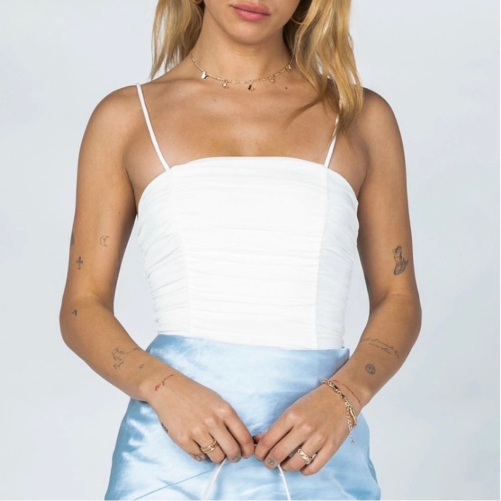 Princess Polly Quinn Strapless Bodysuit in White